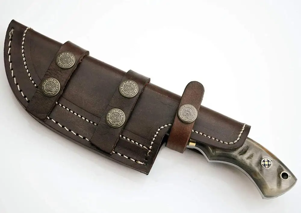 Tracker Hunting Knife Large Knives Survival Skinning Hammered Sheath Steel