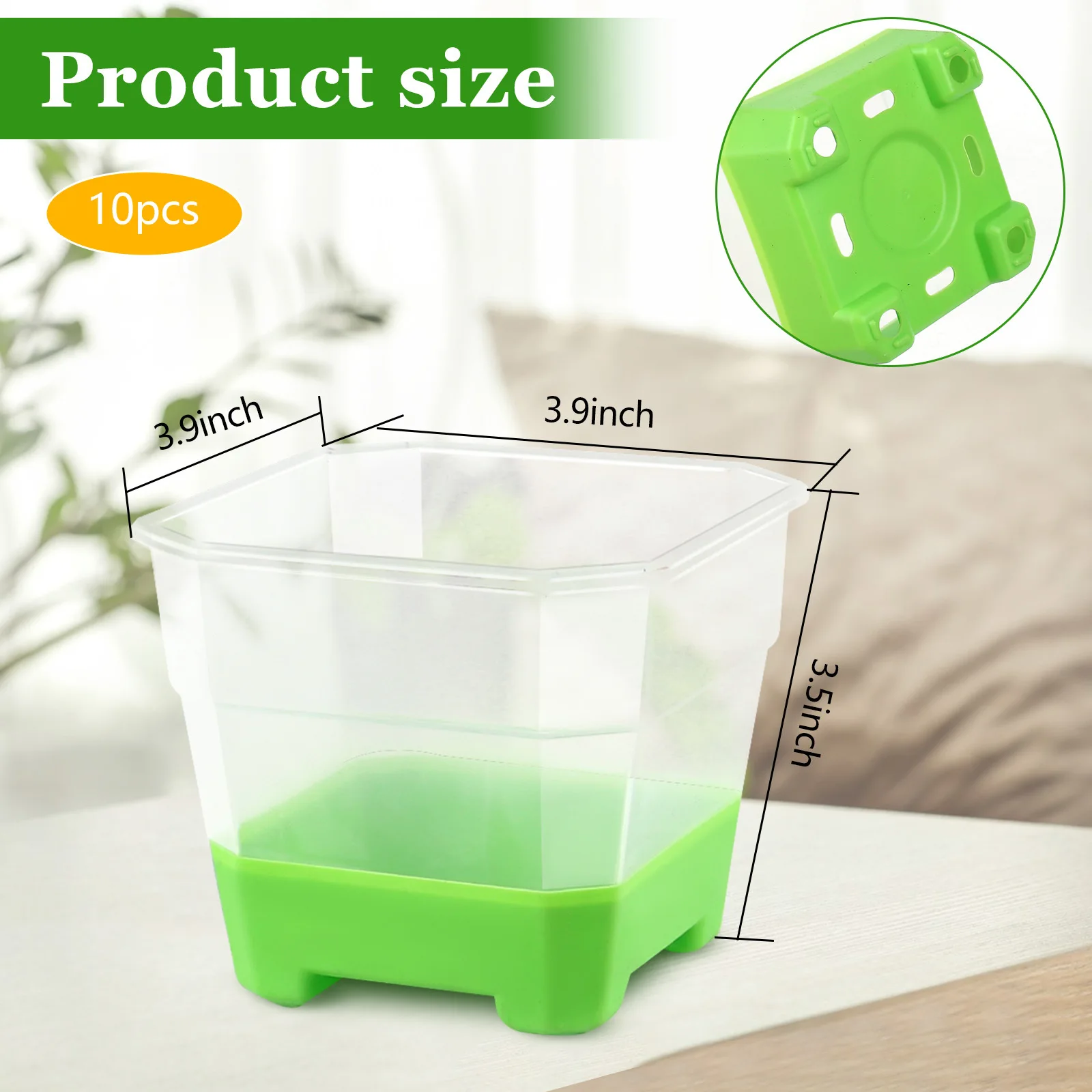 YML Factory Wholesale New Silicone square Transparent Plastic Soft  Nursery Pot Garden Reusable Seed Pot  in Stock