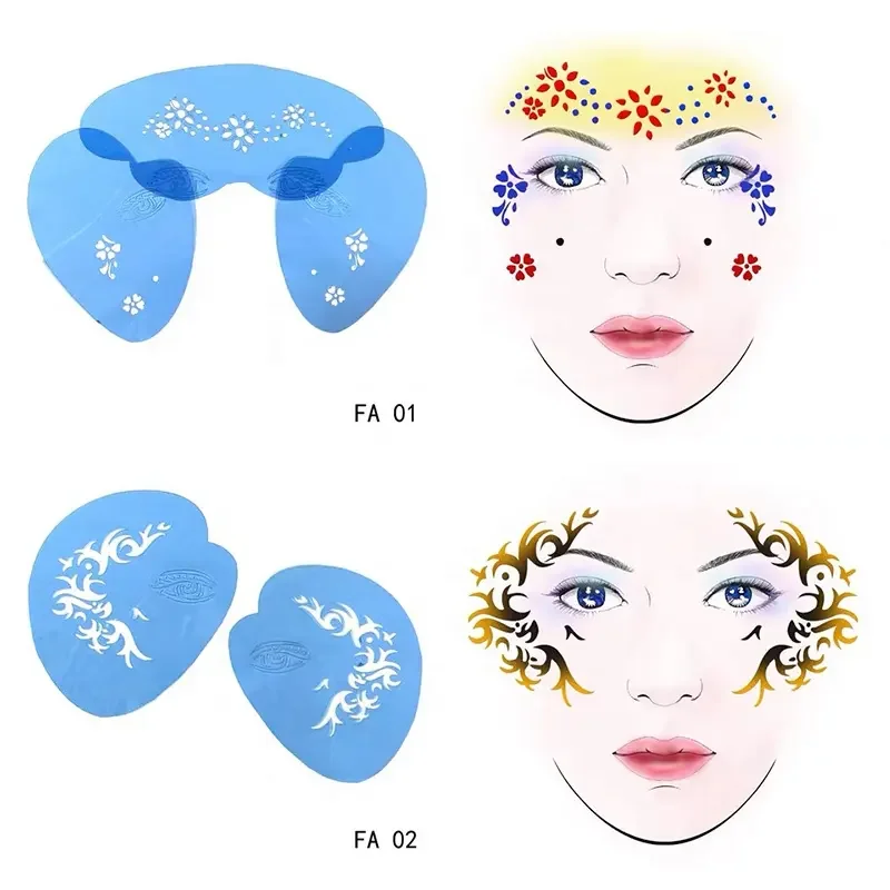 Reusable Body Paint Stencils Tattoo Stencils Birthday Halloween Christmas Drawing Template Face Painting Stencil
