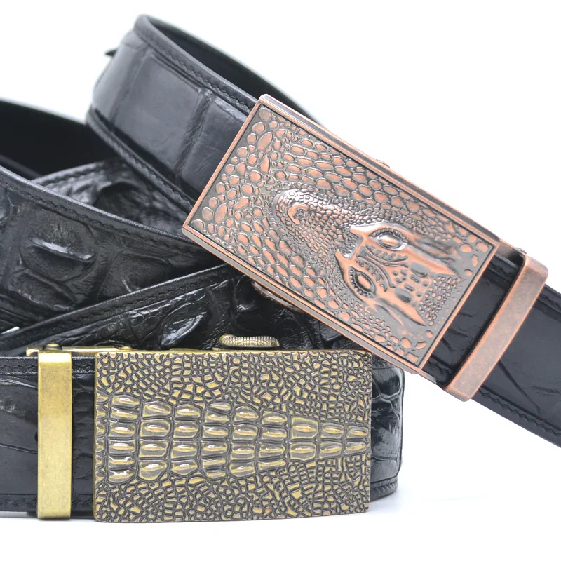 Wholesale Carosung Designer Antique Metal Alligator Ratchet Buckle Crocodile Custom Belt Buckles for Men