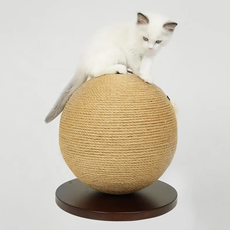 Cat Scratcher Toy Pet Scratching Post Toys Cats Sisal Rope Ball Grinding Paw Cat Scratching Ball