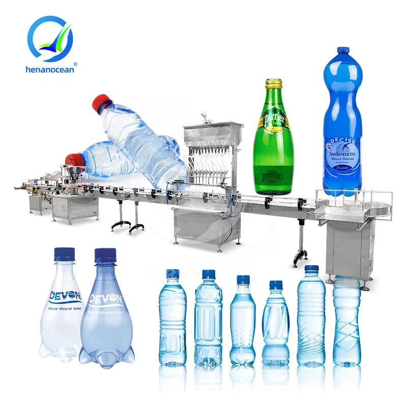 OCEAN Juice Glass Bottle Isobaric Sparkling Wine Fill Machine Aerated Soda Water Bottling Line