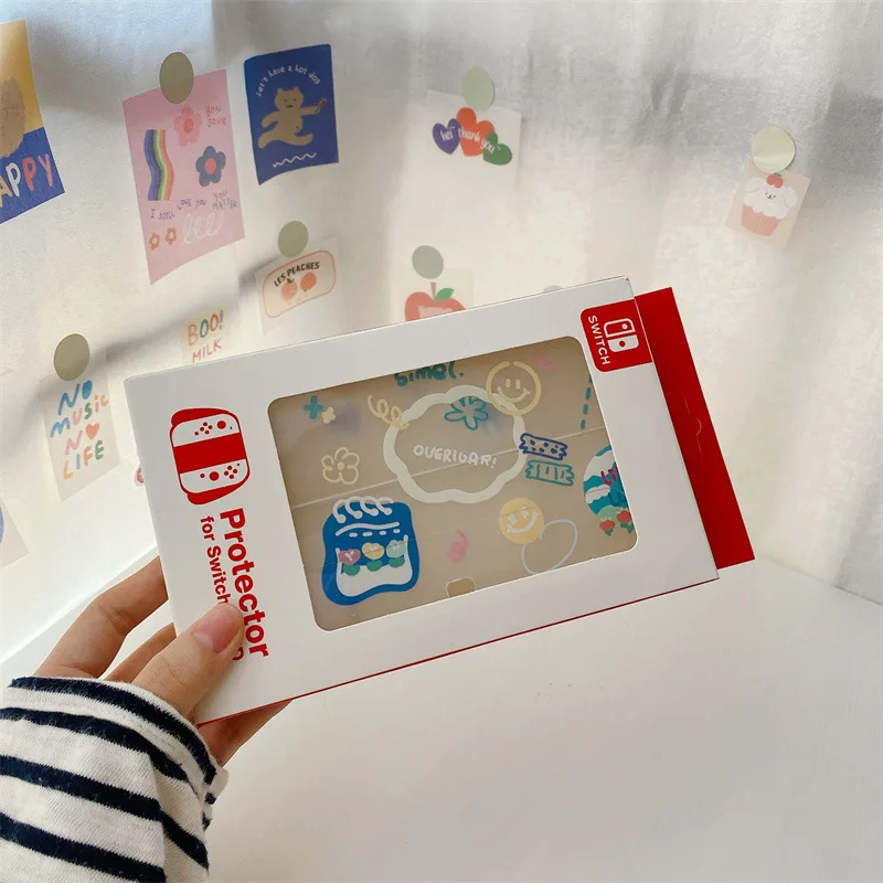 Противоударный нескользящий чехол из ТПУ с мультяшным рисунком для Nintendo Switch Oled