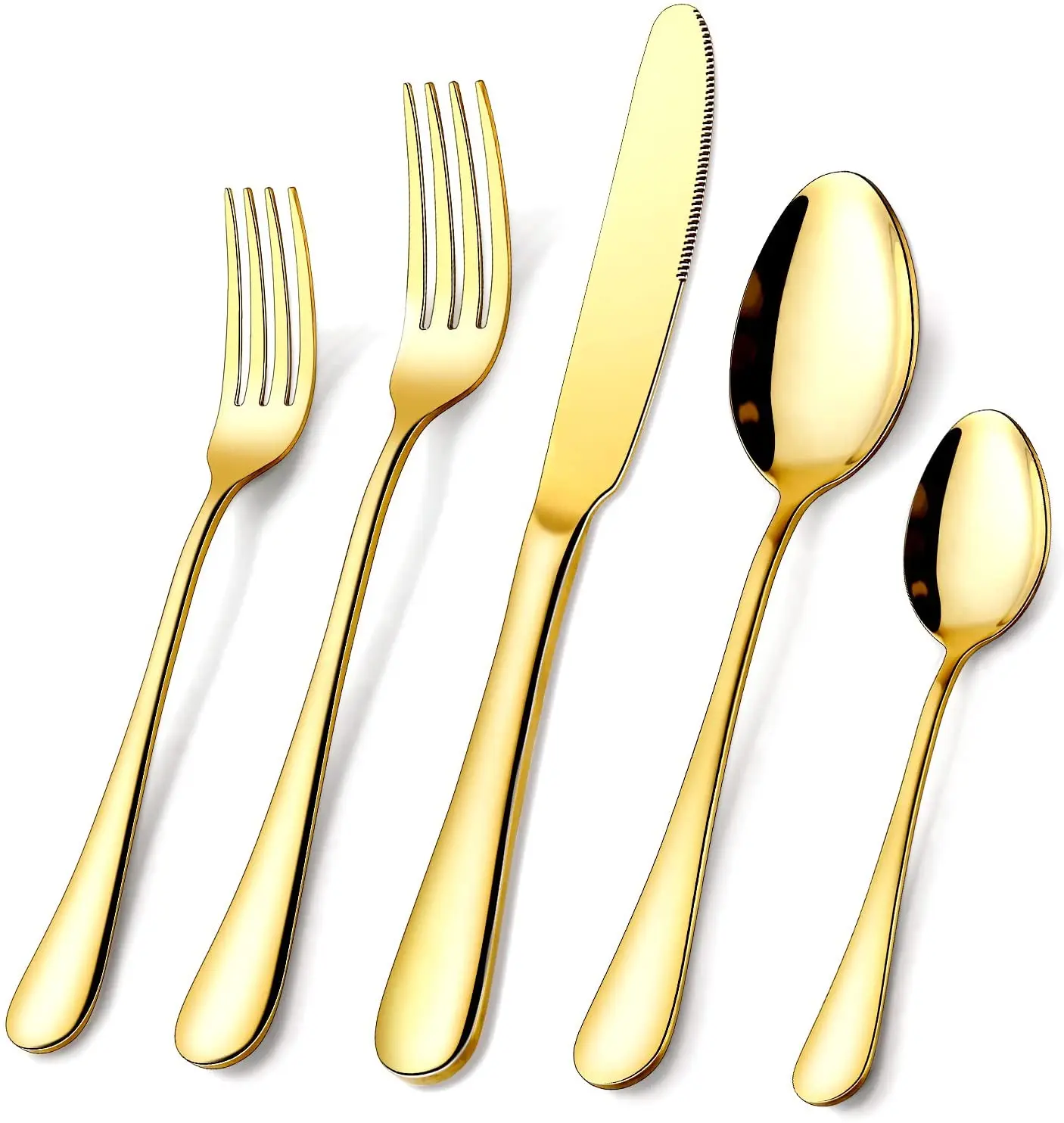 OEM Knife Spoon Fork Set Gold 20 24Pcs Travel Camping Flatware Sets Home Kitchen Cutlery Stainless Cutlery