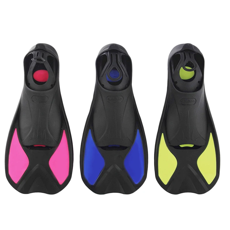 ALOMA Custom footpockets Silicone Snorkel Swimming rubber flipper Surfboard short swim Training fins for adults