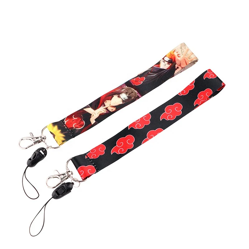Narut Hunter Short Wrist Lanyard Akatsuki Anime Attack On Titan Wristlet Keychains Phone Polyester Rope Car Key Chain