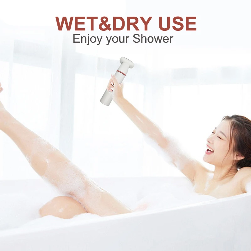 3 in 1 Wet/Dry Electric Body Hair Trimmer Cordless Waterproof Facial Hair Removal Shaver Razor for Painless Trimming of Pubic Fa