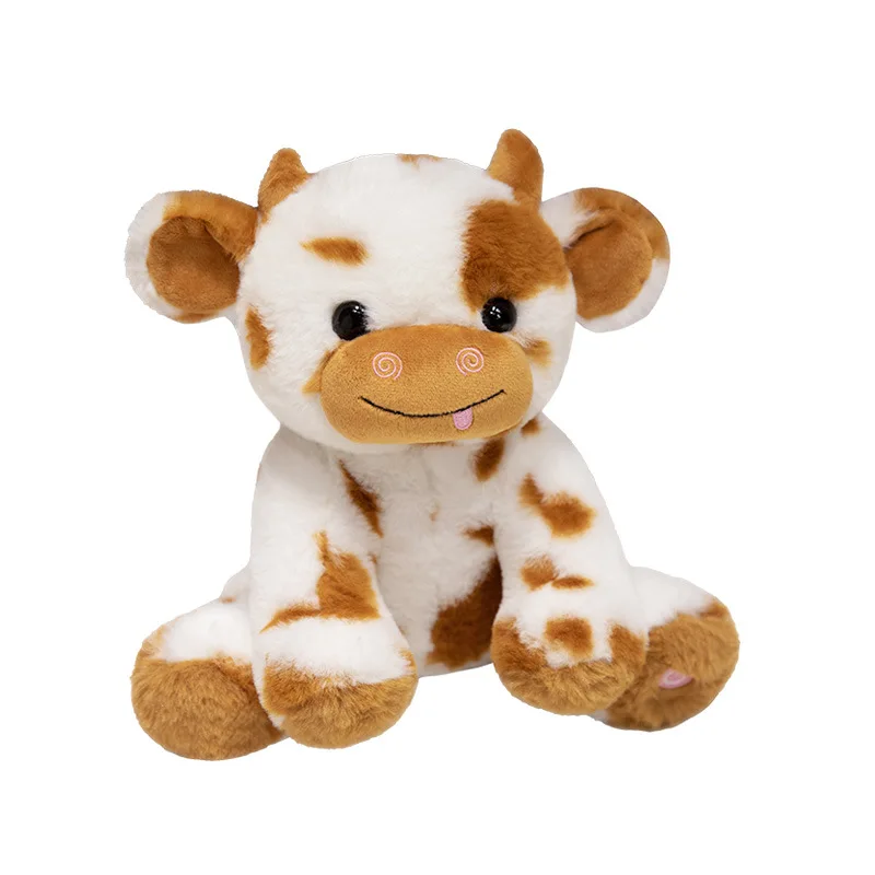 OEM hot new light-up brown/black and white cow doll stuffed plush toys INS Luminous Cow calf customizable dolls