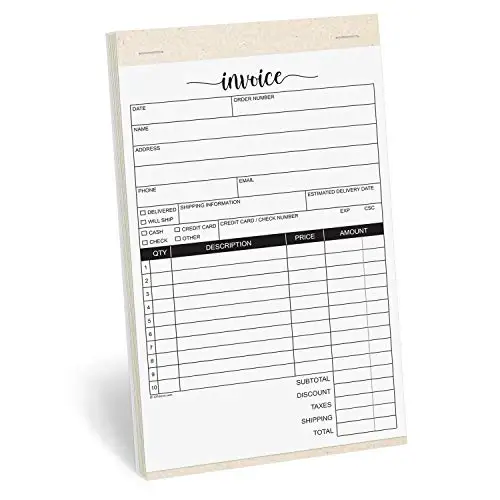 2Part Carbonless Blank Sales Form Pad 5.5x8.5Delivery Note Recipt Book Small Carbon Copy Generic Receipt Purchase Order Notebook