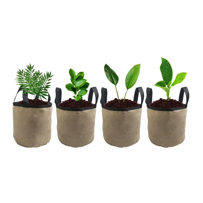 Factory Custom Made garden supplies 3 4 5 gallon plant pot grow bags planter Thick Jute Material grow pot burlap garden grow bag