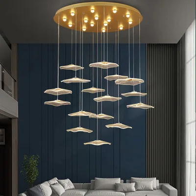 wholesale creative indoor home hotel villa decoration jellyfish shape stair acrylic led chandelier