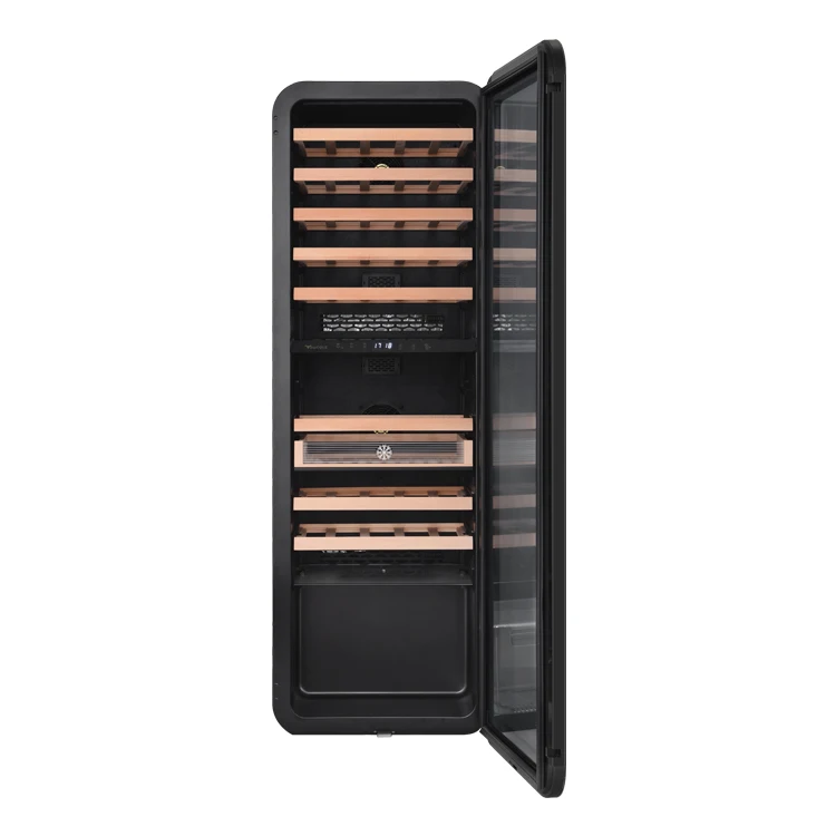 New Design Double Lowe Glass Door Fan Cooling Wine Fridge Wine Fridge Small Wine Display Fridge Dual Zone For Bar Pub