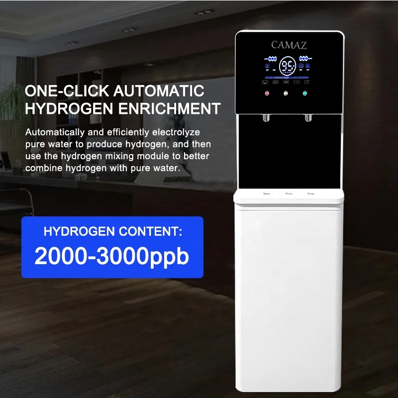 CAMAZ 3000ppb hydrogen rich water dispenser hot cold water RO reverse osmosis freestanding water dispensers