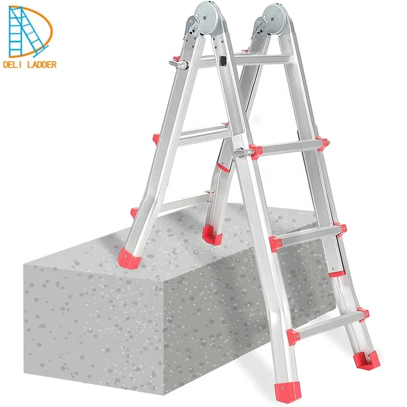 Lidl Aluminum Multipurpose Folding Ladder with Wheels
