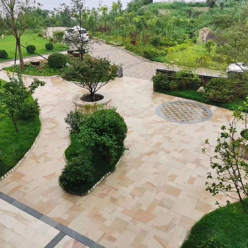 Wholesale sandstone paving cheap wall paving stones floor tile yellow
