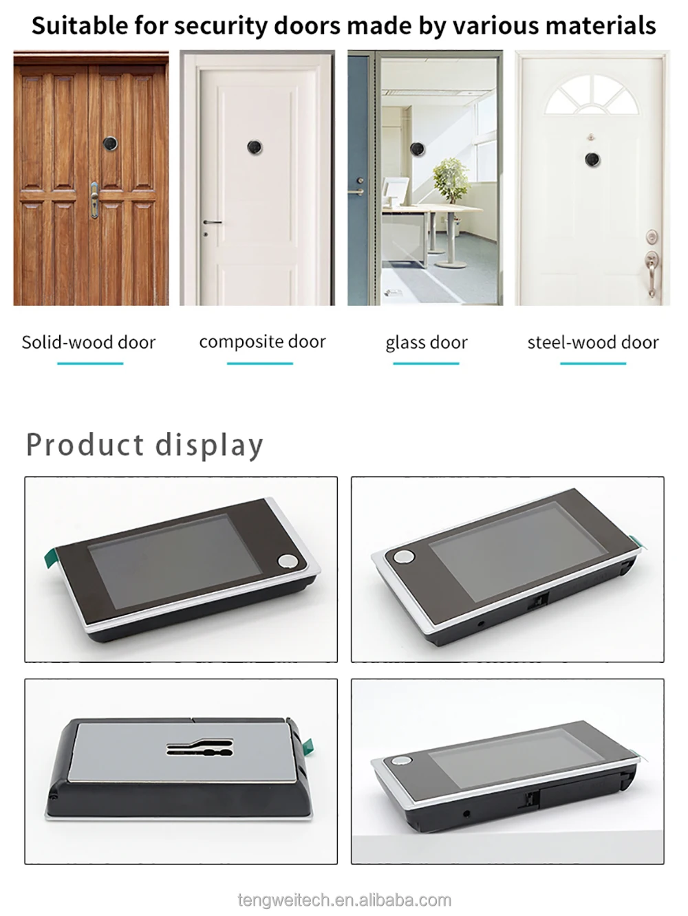 
3.5 inch Peephole Video door viewer 2MP Camera Door Peephole Camera Door Hole Viewer for Outdoor Security 