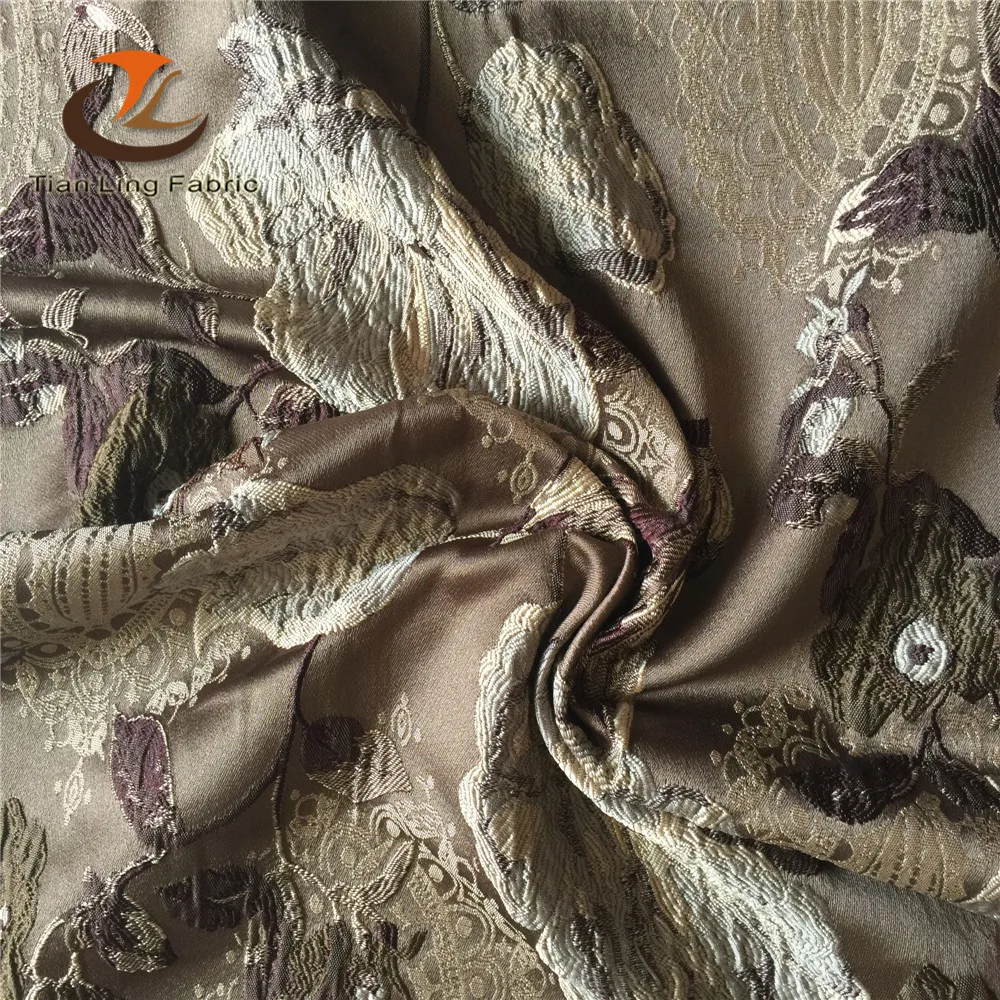 Newest damask fabric jacquard curtain brocade with cheapest price