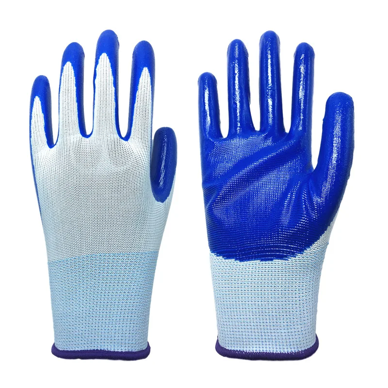 13g Half Nitrile Dipped Cheap Construction Site Work Gloves Hand Protection Garden Housework Durable General Purpose Work Gloves