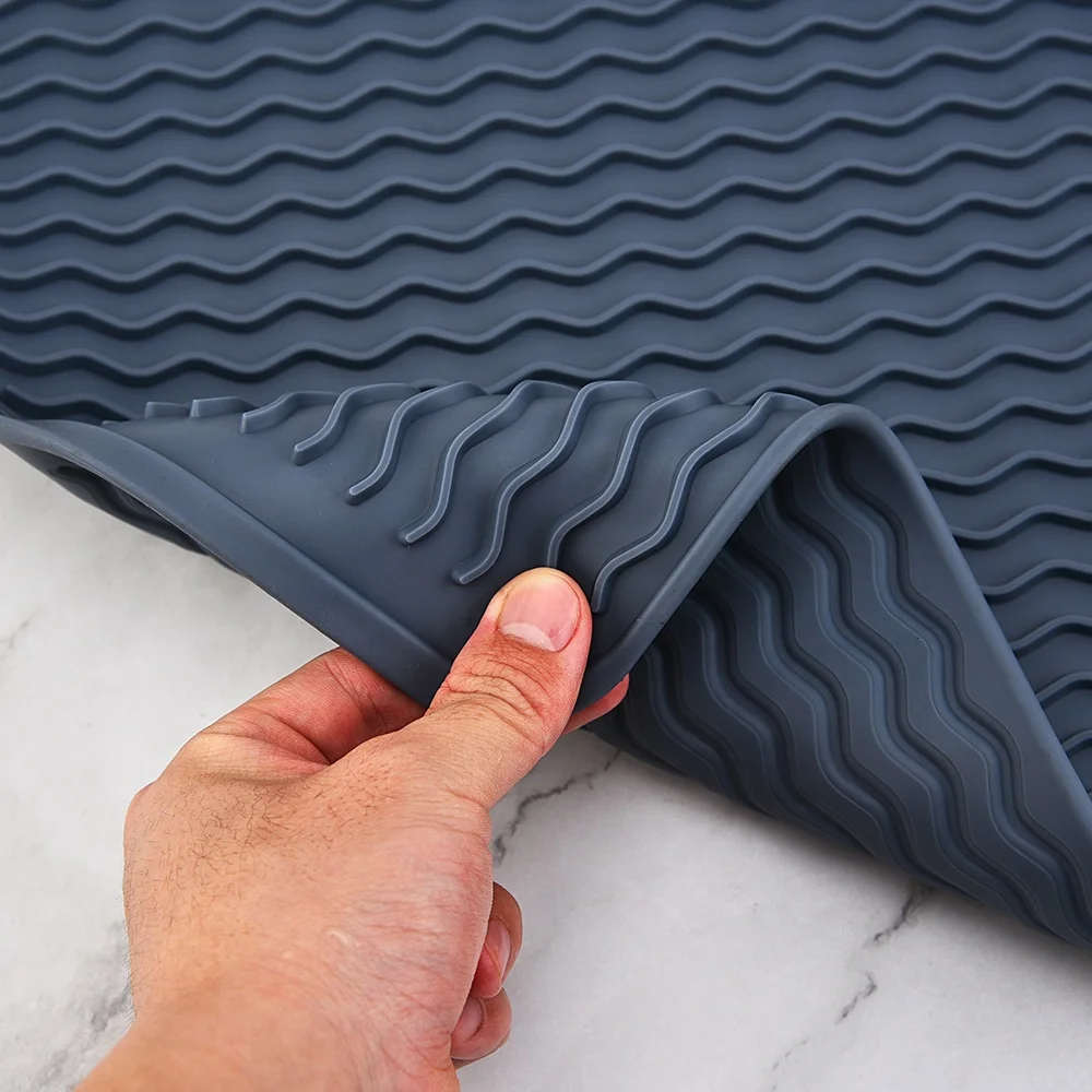 Термостойкий Коврик для сушки посуды многоразовый кухонный коврик из термопластичной резины прочная Подушка столовая посуда слива