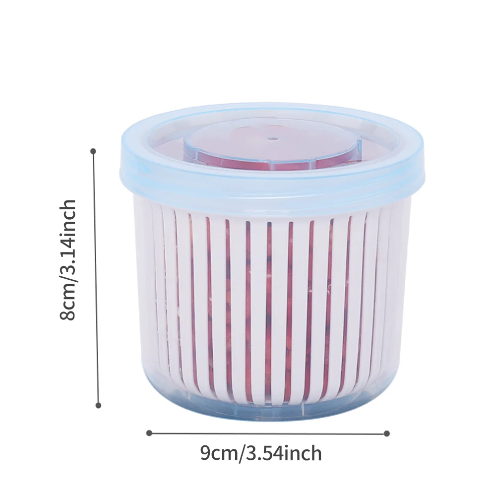 Clear Stacking Food Storage Container Plastic Vegetable Drain Basket with Lid