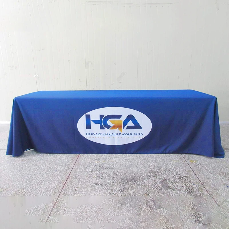 Custom Spandex Rectangle Fitted Stretch Table Cloth Logo For Events