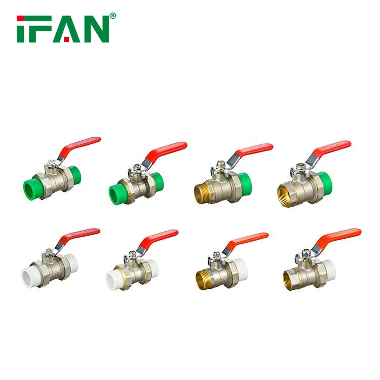 IFAN High Quality Green White Color Water Control Plumbing Materials Brass PPR Plastic Ball Valves