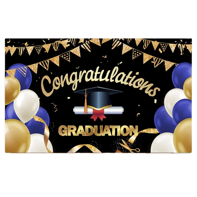 New Arrival Polyester Wall Hanging Grad Banners 2024 For Party Decoration