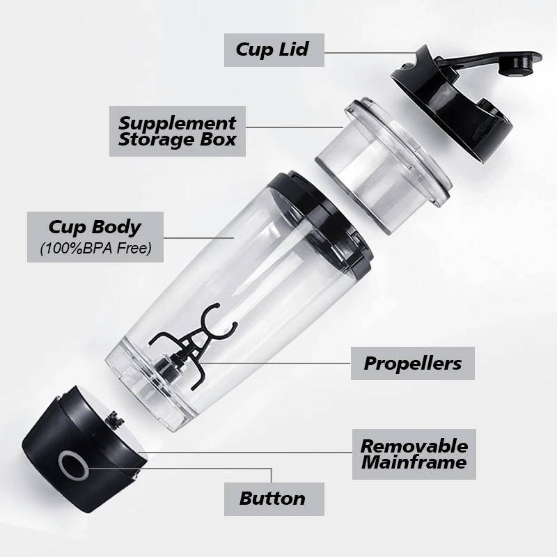 Hot sale Popular Custom Logo Office Home Use Lazy Auto Self Stirring Mug electric protein shaker bottle