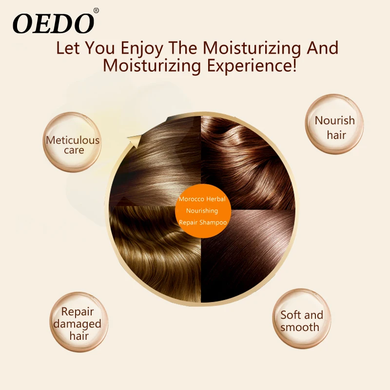 OEDO Morocco Herbal Nourishing Repair Shampoo Improve Dry and Fragile Hair Care & Styling Ginseng Essence Make Hair Supple Serum