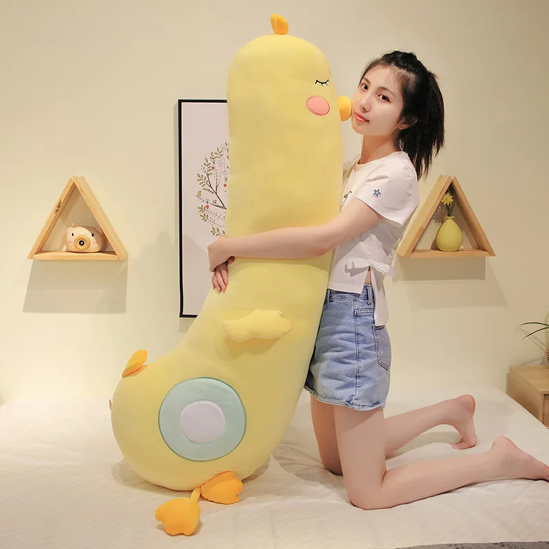 Stuffed Duck Plush Pillow Dolls Long Baby Duck Toys for Children Pillow Plush Yellow Ducks Toy Cushion Presents