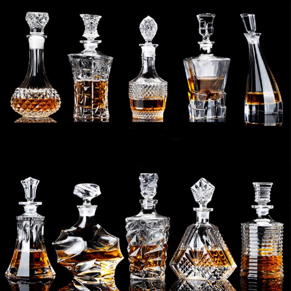 One Stop Shopping Whiskey Decanter Bottle European In Stock Bulk Crystal Glass Liquor Whisky Decanter