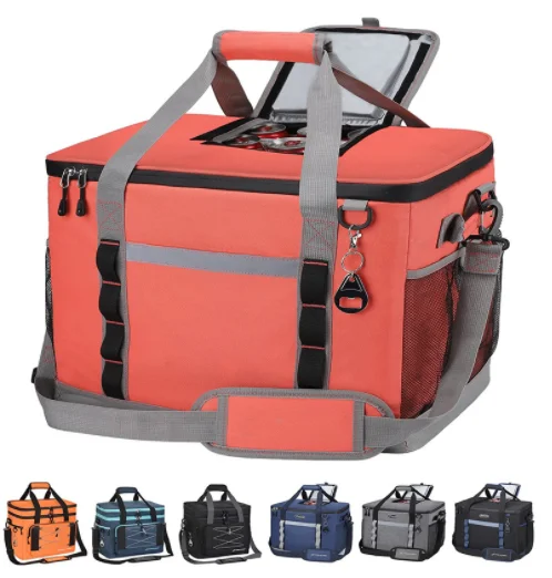 Portable thermal insulation bag large capacity double thick aluminum foil bento lunch box bag diagonal refrigerated