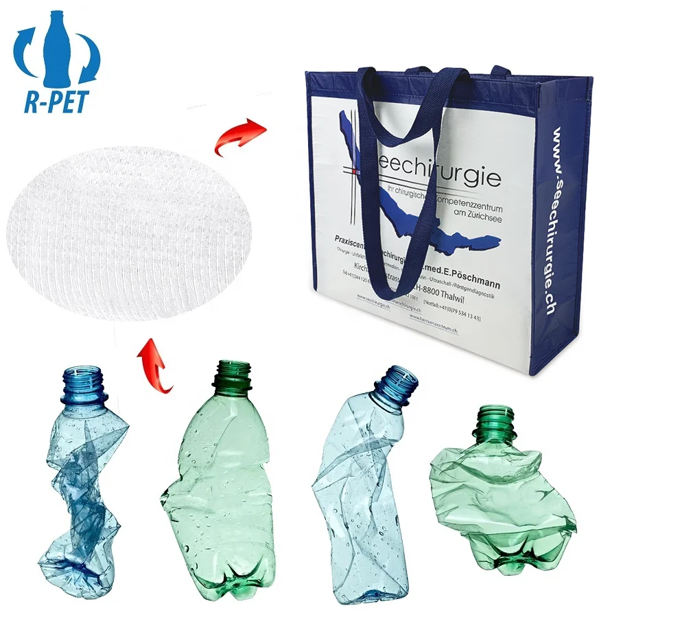 Recycle RPET Tote Bag Plastic Bottle Recycled  Shopping Tote Bag Carry  Fruit & Vegetable Bags Made From Recycled PET Bottles