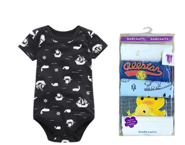 Baby Clothing Baby Boy Baby Girl Bodysuit Shortsleeves Summer Romper Clearance Sale Wholesale Cotton Infant Clothes