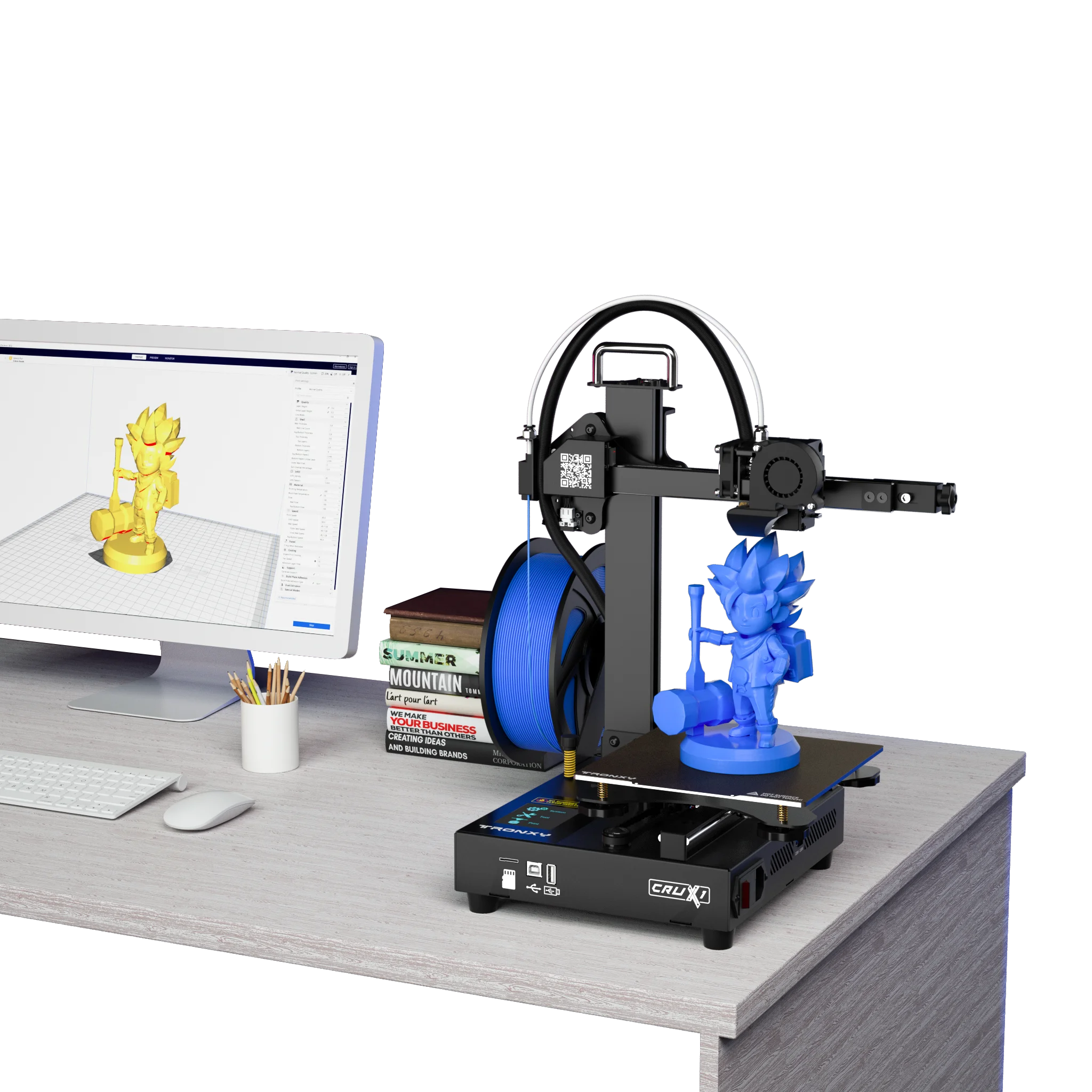 Crux 1 быстрый 3d принтер китайский производитель принтеров золотой PEI tronxy сборка поверхности наборы 3D все в одном портативный