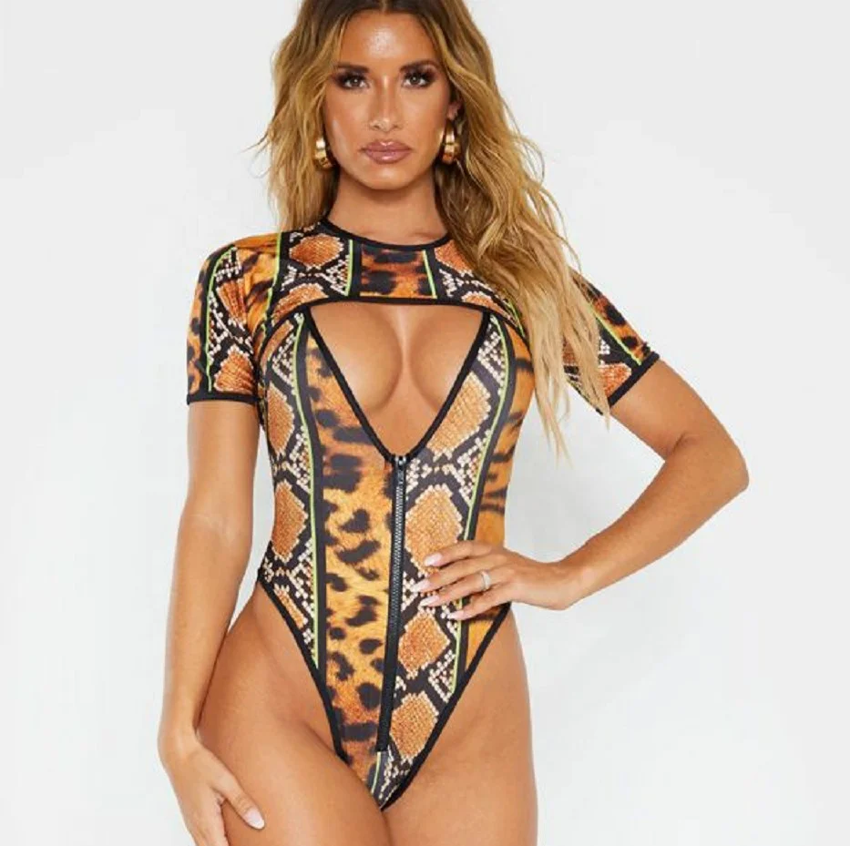 Deep V Neck African Printed Sexy Push Up Swimsuit 2021 Plus Size Backless Swim Wear Women Lace Custom One Piece Swimwear Bikini
