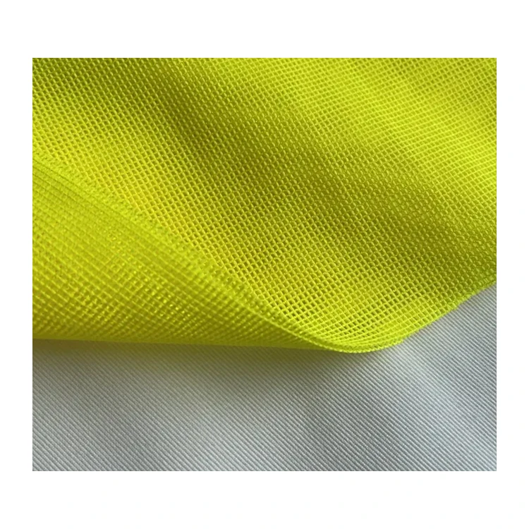 Factory Price New Product 100% Polyester Fluorescent Reflective Neon Yellow Mesh Fabric