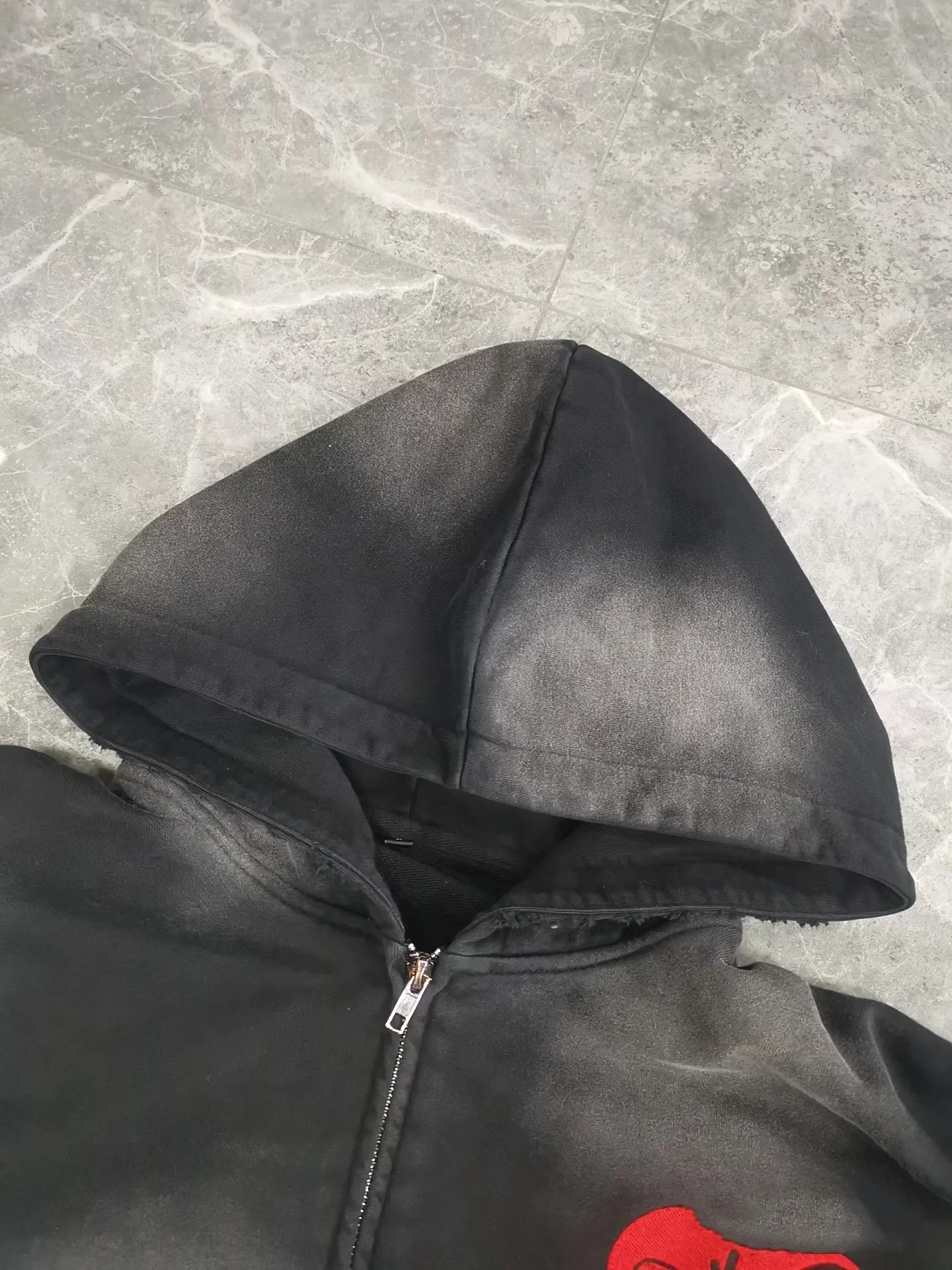 clothing manufacturers custom acid wash distressed embroidery hoodie oversized boxy cropped streetwear hoodies for men