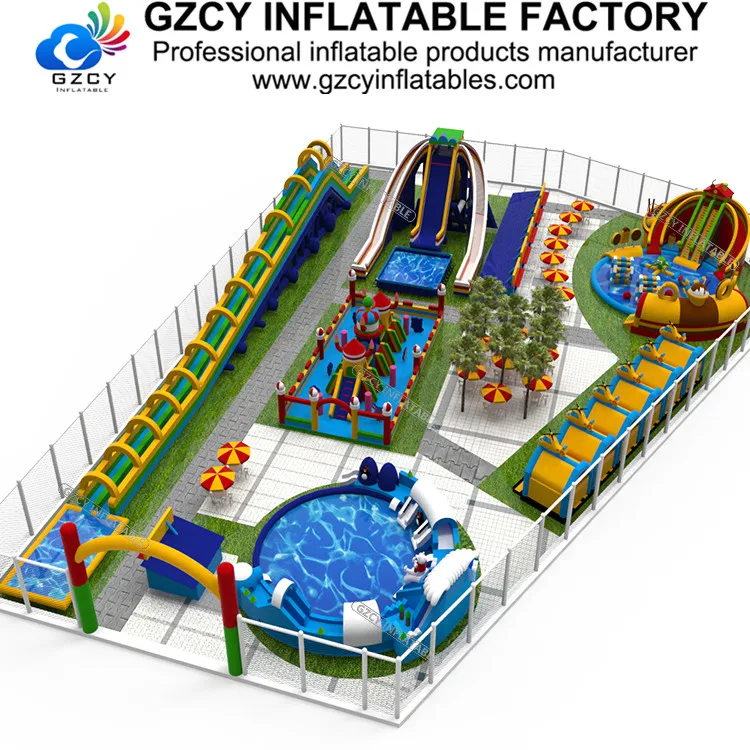 Новые аксессуары для игр на улице зоны GZCY надувные игры производитель надувной парк развлечений
