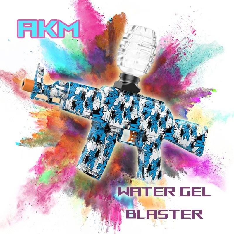 2022 Amazon Best Sell Automatic Electronic Graffiti Pattern AMK Orange Tip Water Gel Ball Bead Blaster Gun Toy