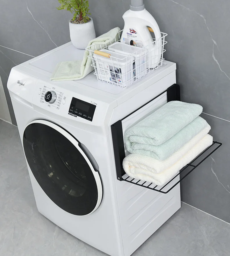 Magnet Rack Mount on Washing Machine Fridge Durable Magnetic Folding Rack