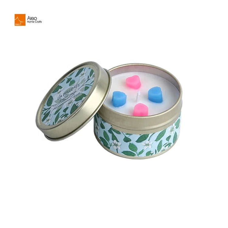 Factory Supplies Aromatherapy Metal Soy Wax In Candle Tin With Lid For Jasmine Fragrance Candle Wedding Spa Home Deco