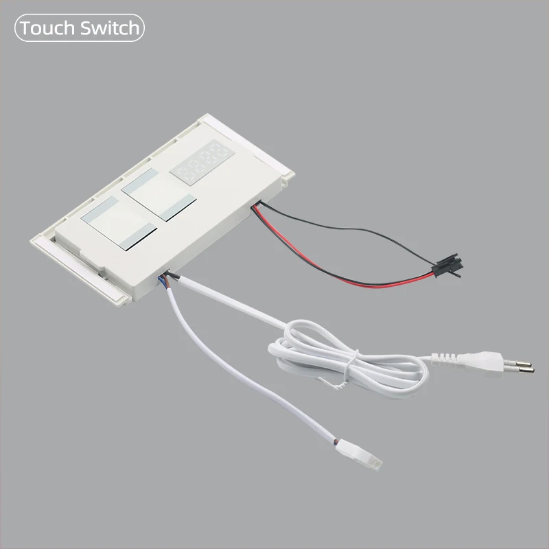 Time Clock Temperature Display 12V1A 12W LED Smart Double Key Defogger Dimmer Control Touch Sensor Switch For Bathroom Mirror
