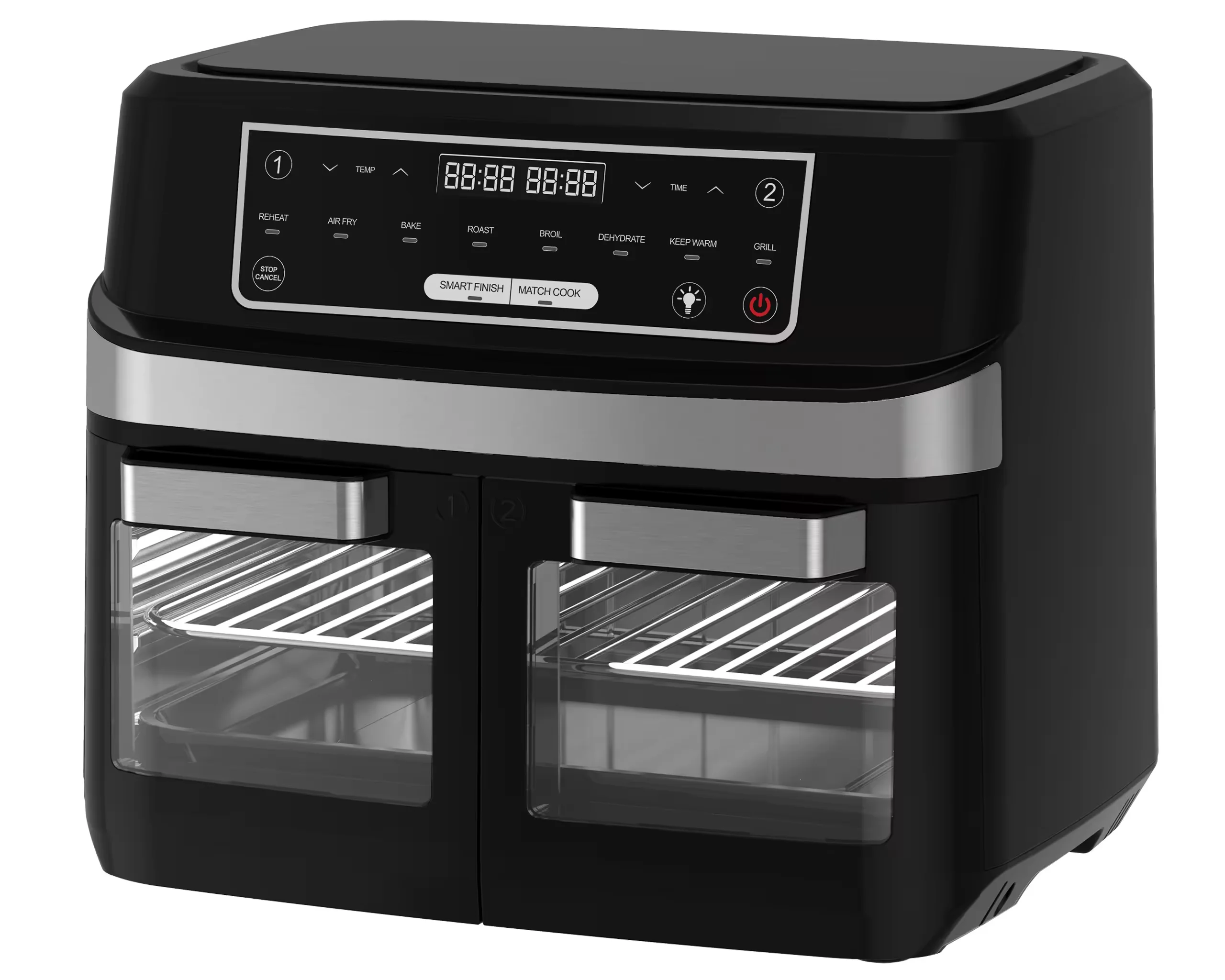 Manufacture 10L 2400W Healthy Cooking  Touch Screen Digital Double Dual Basket Air Fryer