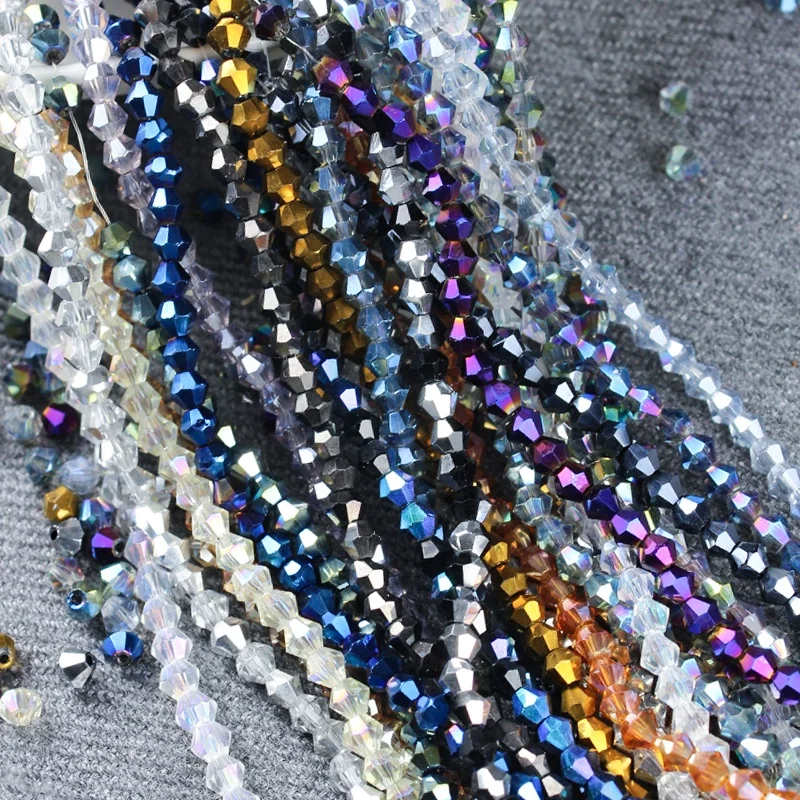 Wholesale 3/4/5/6/8mm Faceted Glass bicone crystal beads For Bracelets Necklace Earring jewelry making DIY Accessories