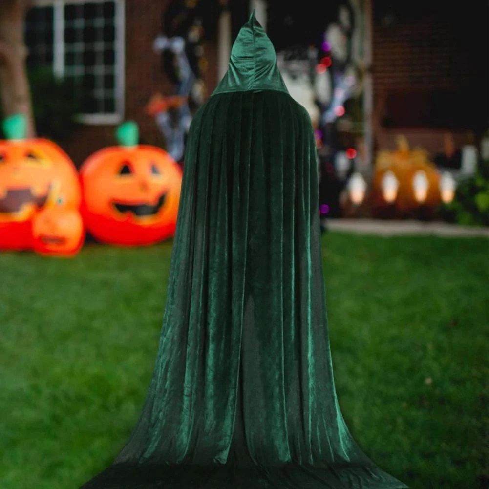 Fashion party Hooded Cloak Long Velvet Vampire Halloween Costume Cape for men and women