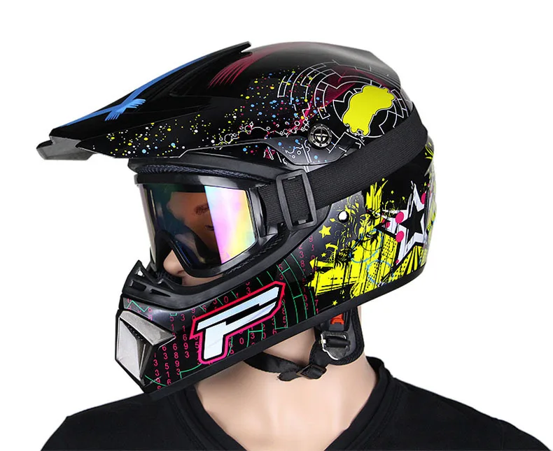 SUBO 3 Free Gifts Full Face Off Road Motor Cycle Racing Helm Downhill Bike Cascos Go-karting Motocross Motorcycle Helmets