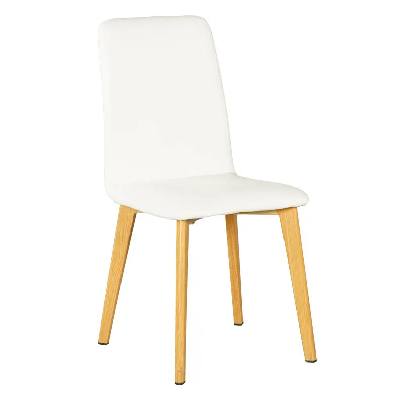 Best selling high quality cheap living room white wooden faux leather dining chairs