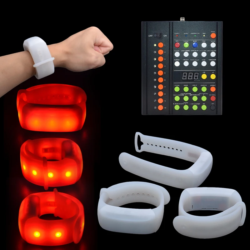 SUNJET 11 LEDs Bracelet for Glowing Concert Party Decoration Remote Controlled LED Bracelet Pulsera LED remota