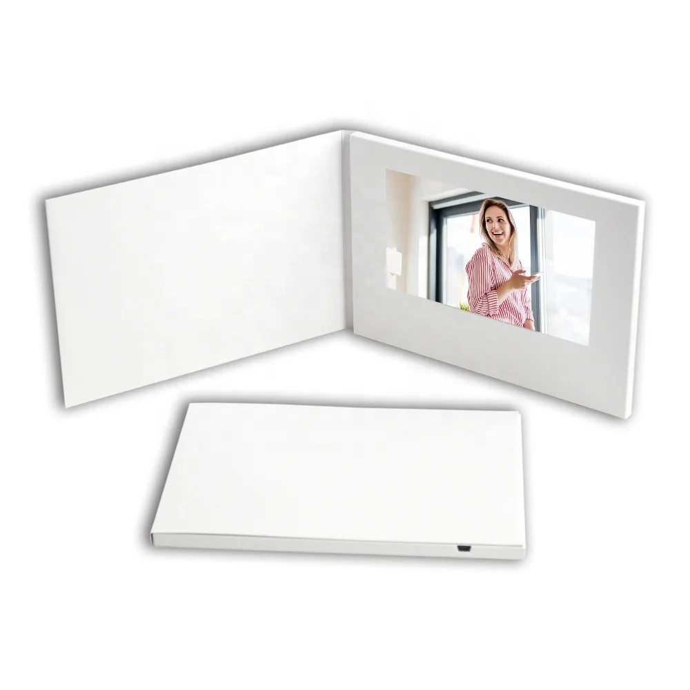 Custom 7Inch Lcd Tft Screen Video Brochure Catalog For Greeting Gift Invitation Business Card Marketing